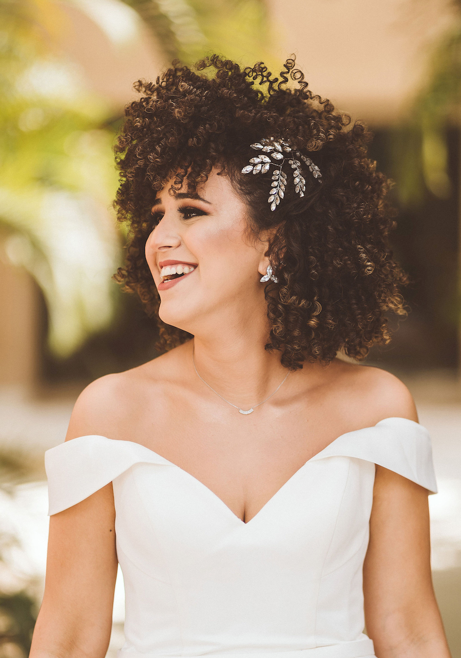bride with curly hair