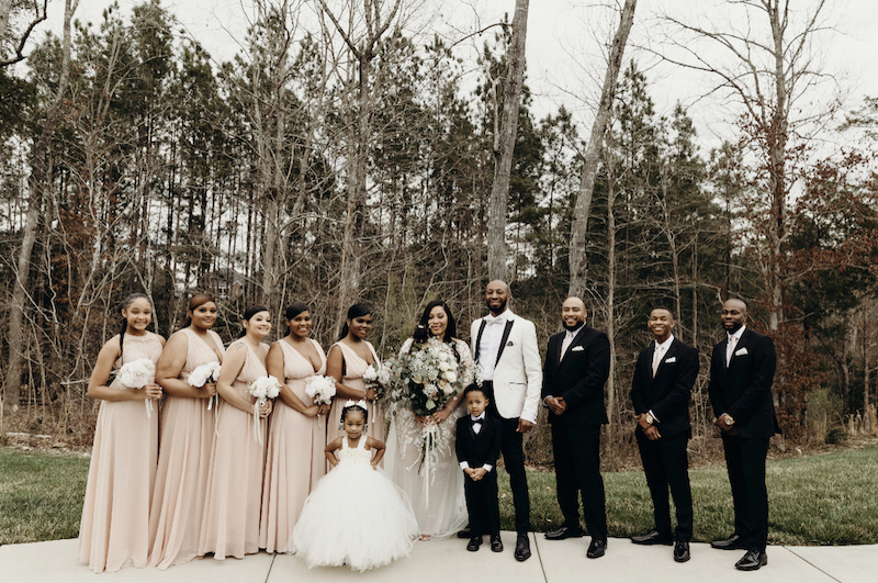 sexy bohemian wedding bridal party