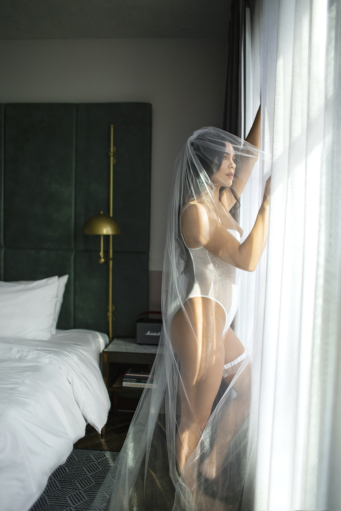 bride in sexy lingerie from the exclusive galina signature collection