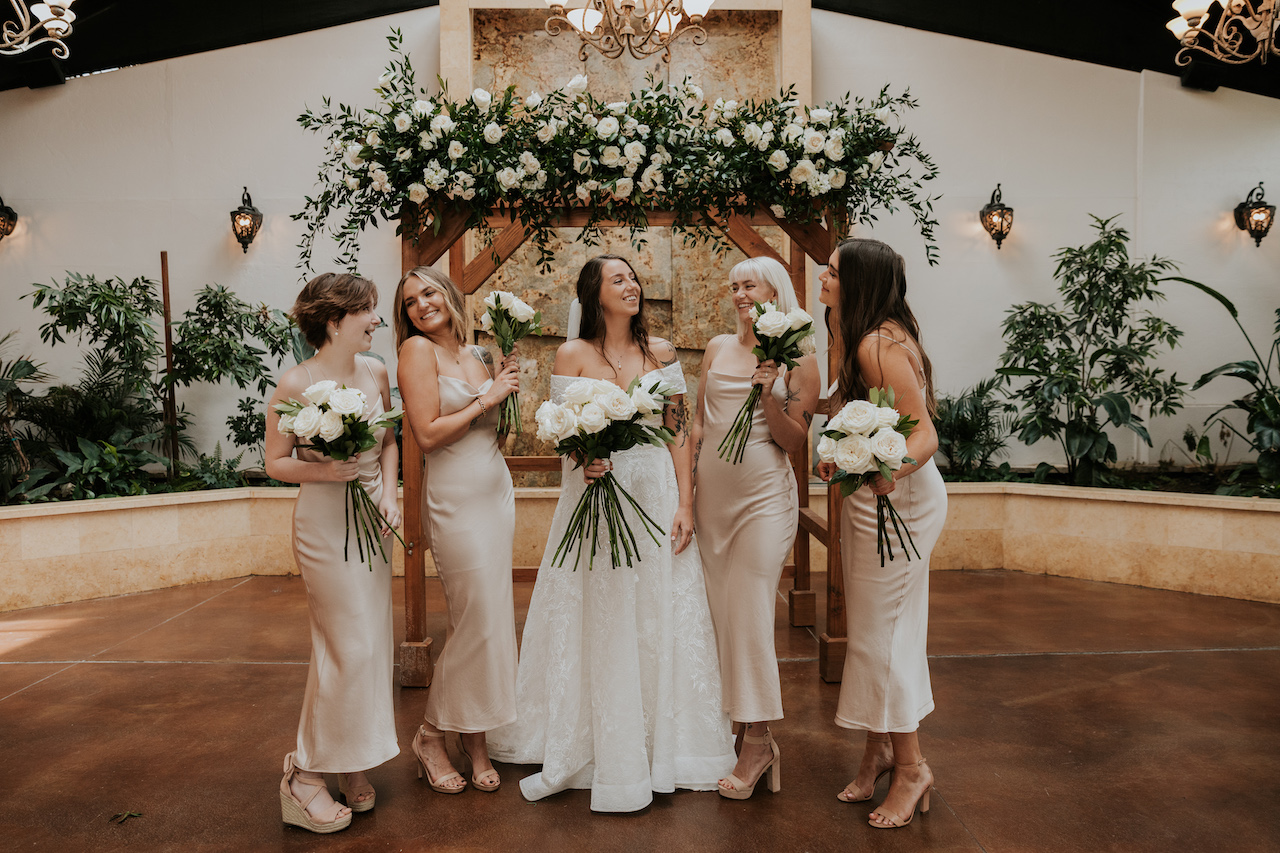 bride and bridesmaids