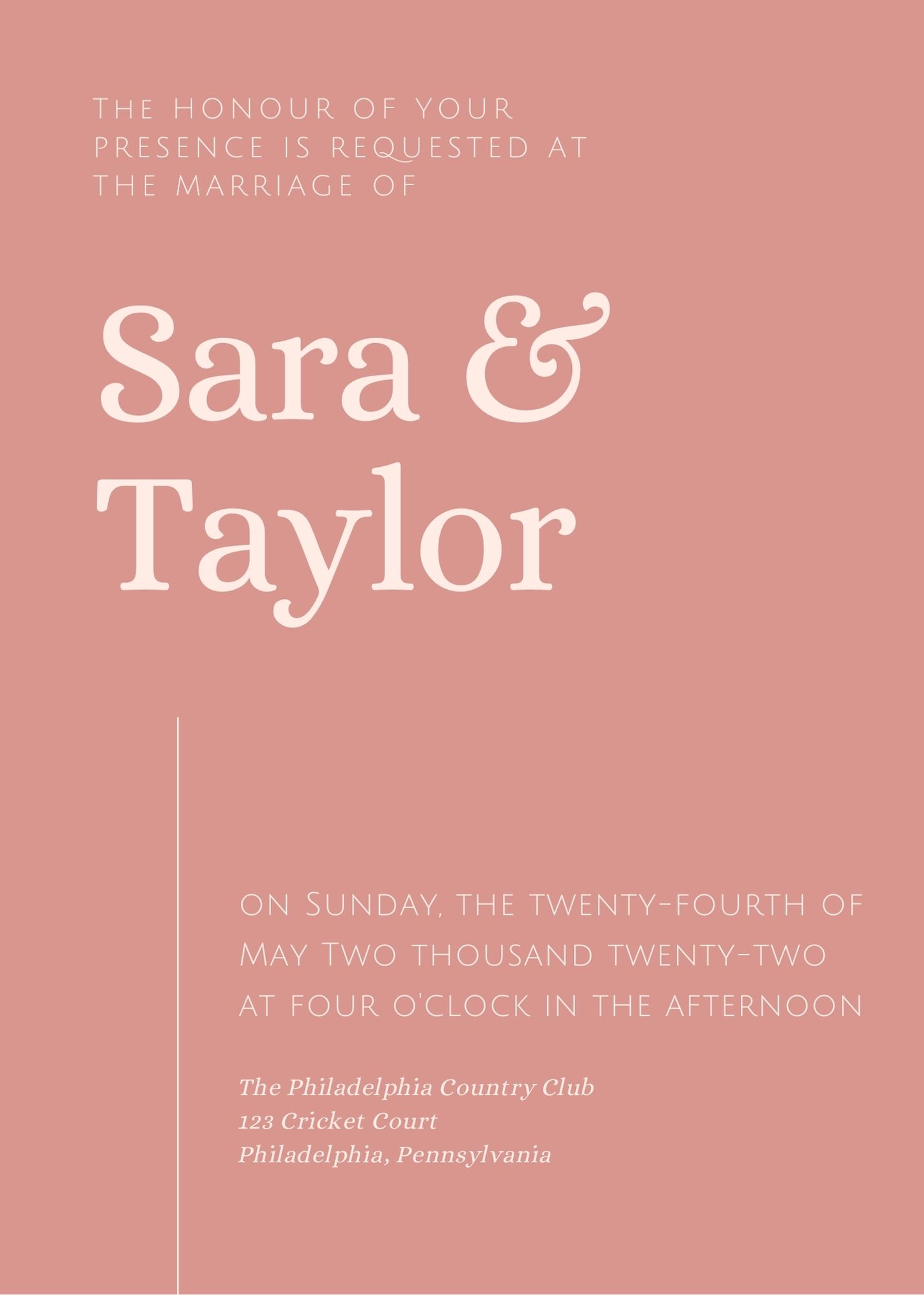 wedding invitation with no designated host