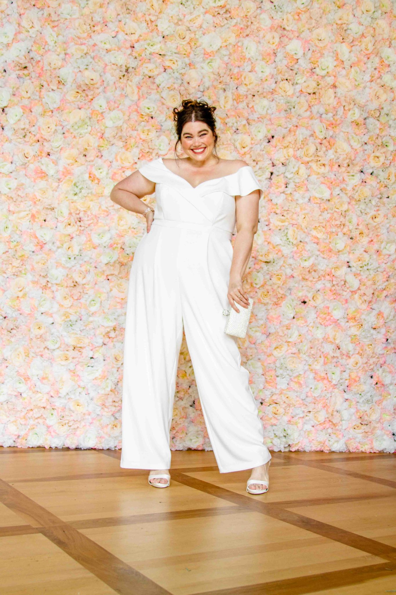 White jumpsuit 2025 wedding plus size