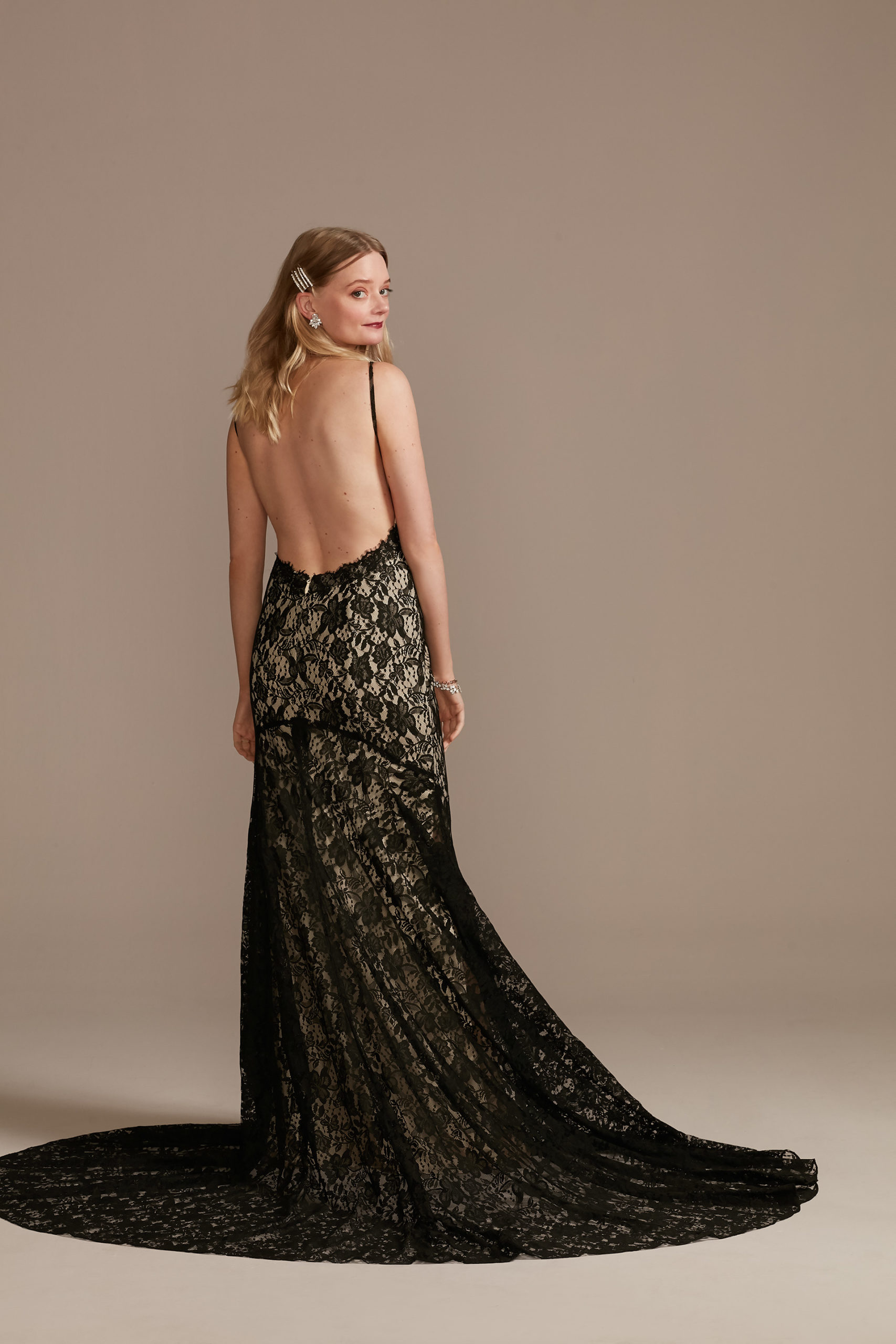 unconventional black lace wedding dress