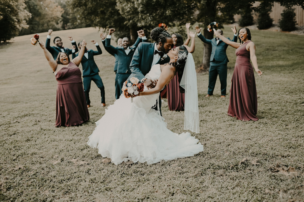 simple and elegant fall wedding bridal party