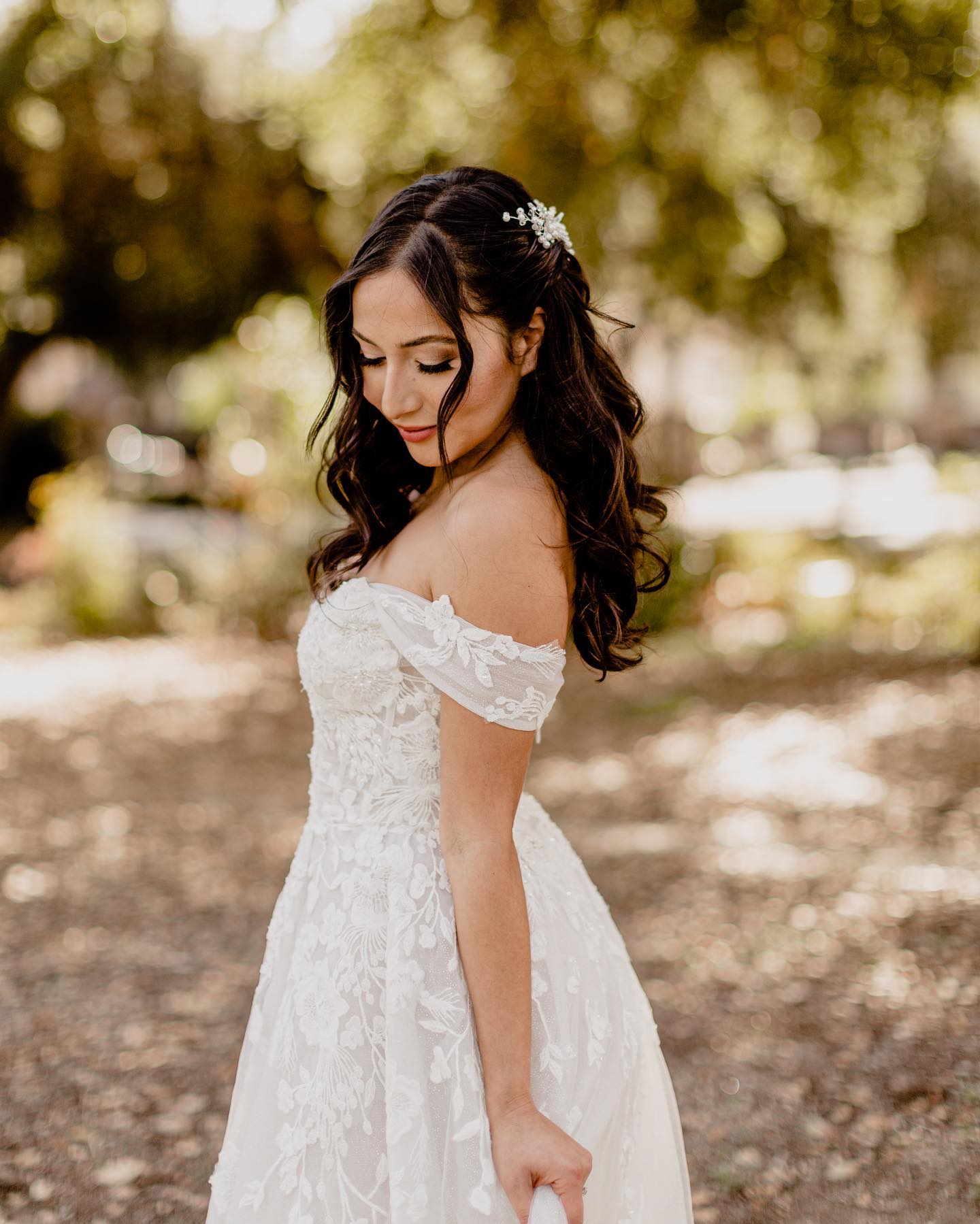 Adding straps to a strapless shop wedding dress before and after