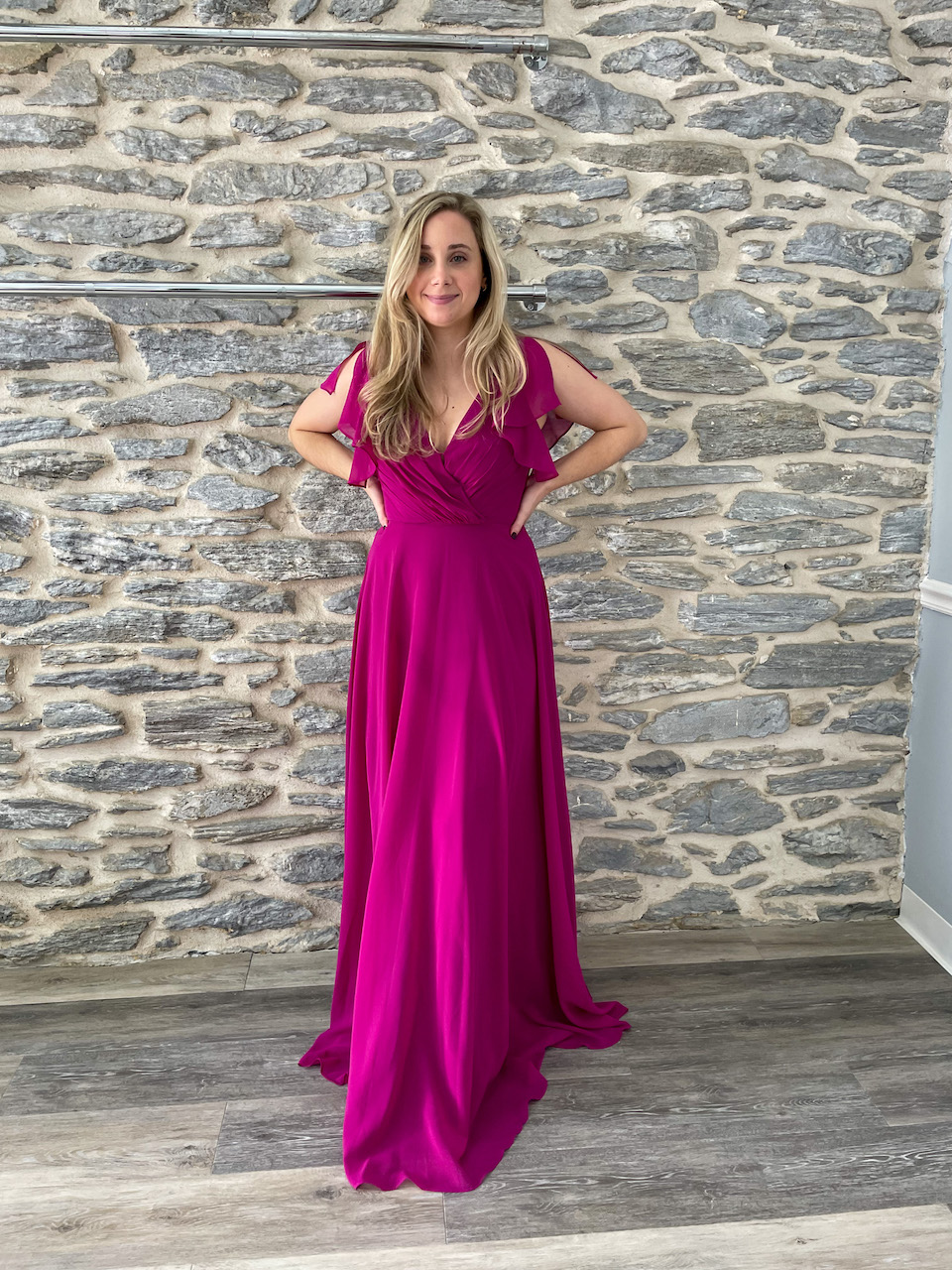 Berry pink bridesmaid dresses hotsell