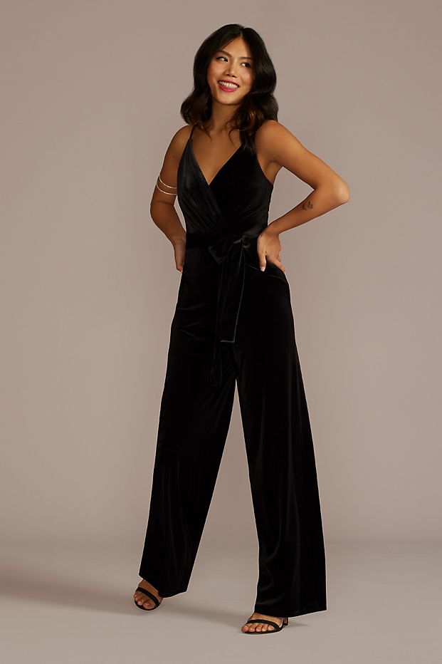 New Years Eve Outfit Inspiration black velvet jumpsuit