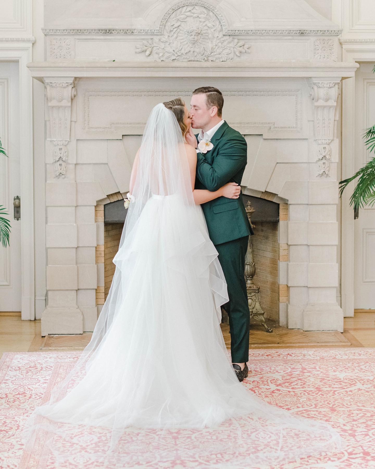 Champagne Walking Veil with Crystal Trim