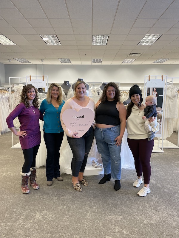 Group of people in a bridal store