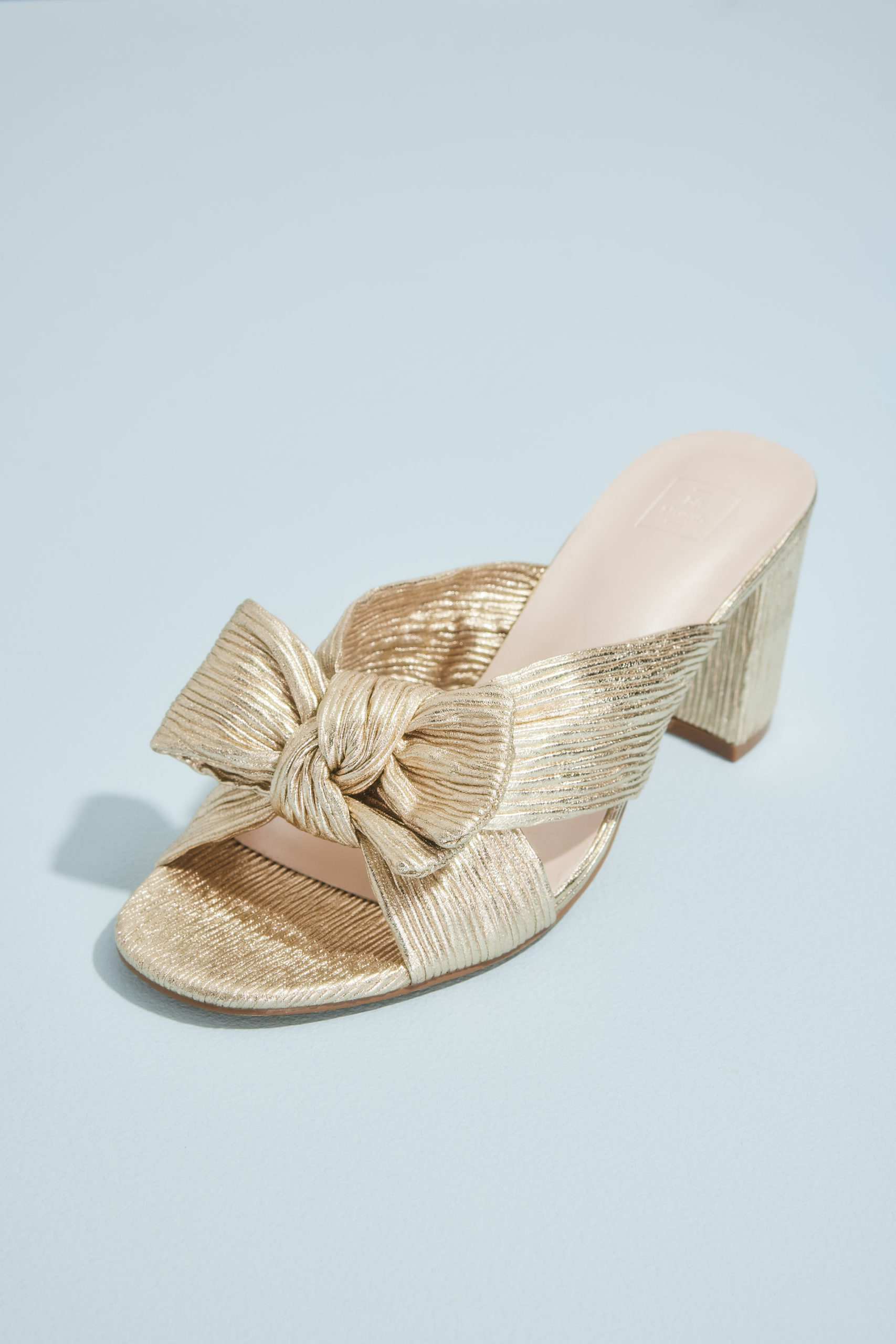 wedding shoe mule with bow for the bride
