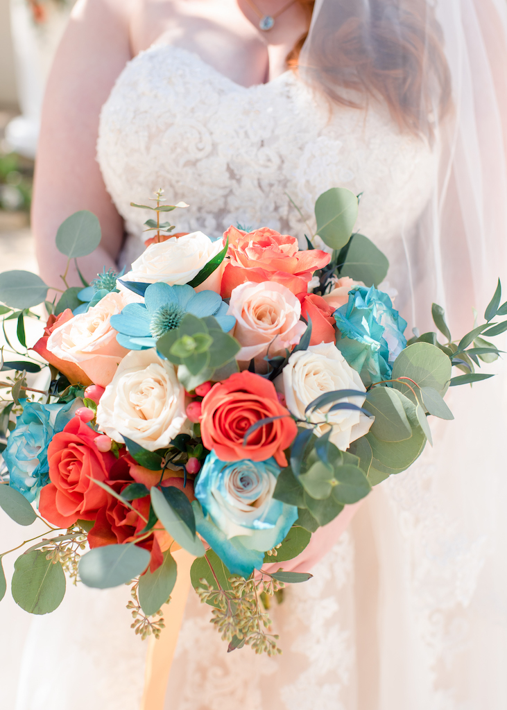 bouquet de mariage coloré 