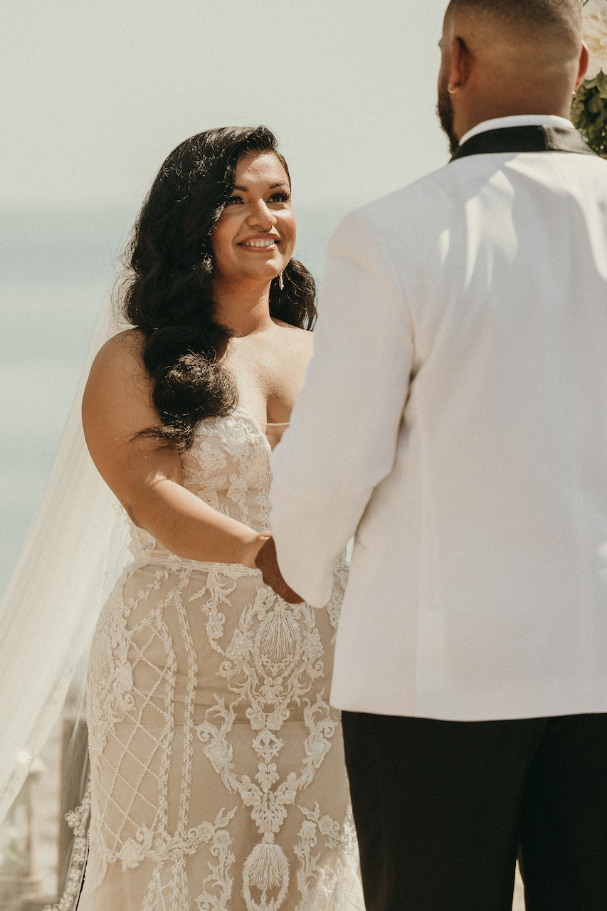 bride and groom at the altar