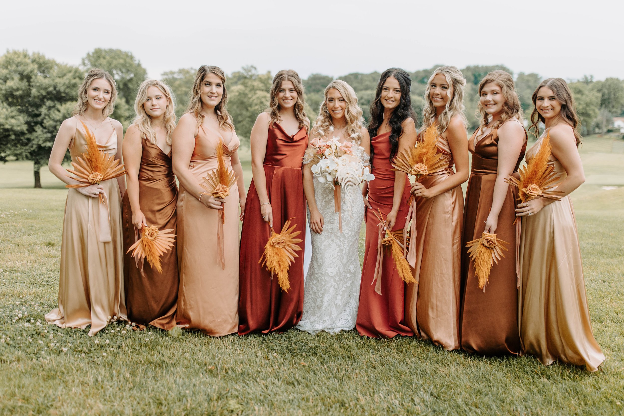 modern boho wedding in pennsylvania - bridesmaids
