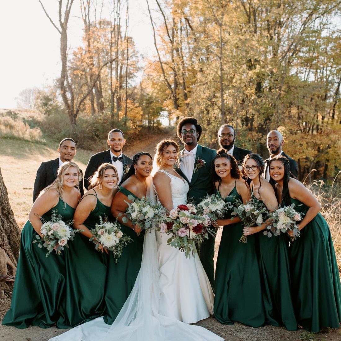 Green 2025 bridal party