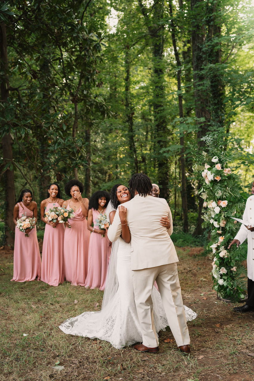 bride and groom at ceremony