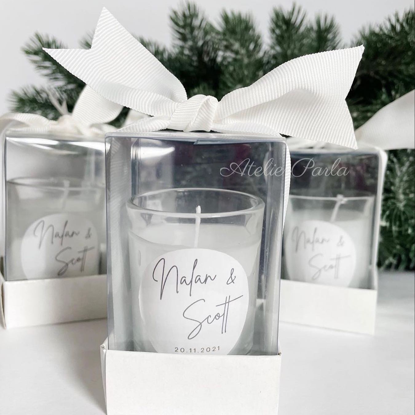 personalized candle wedding favor