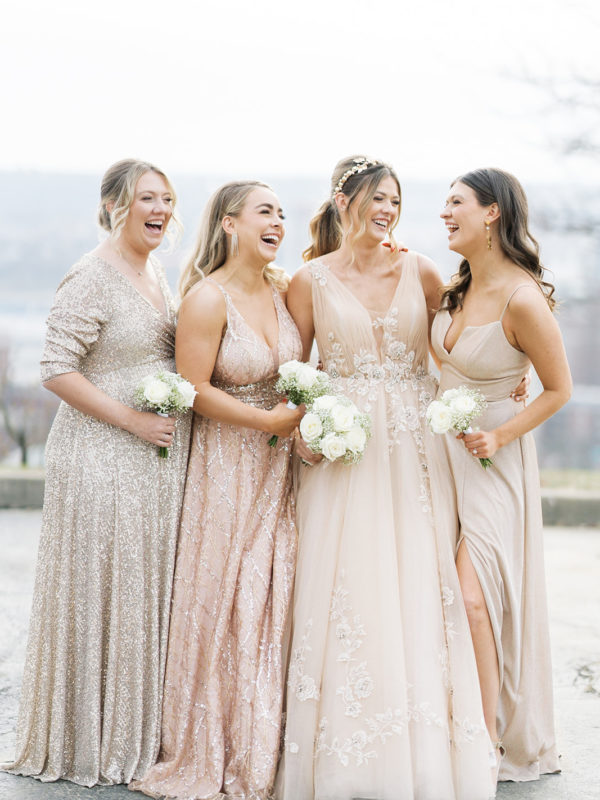 gold bridal party