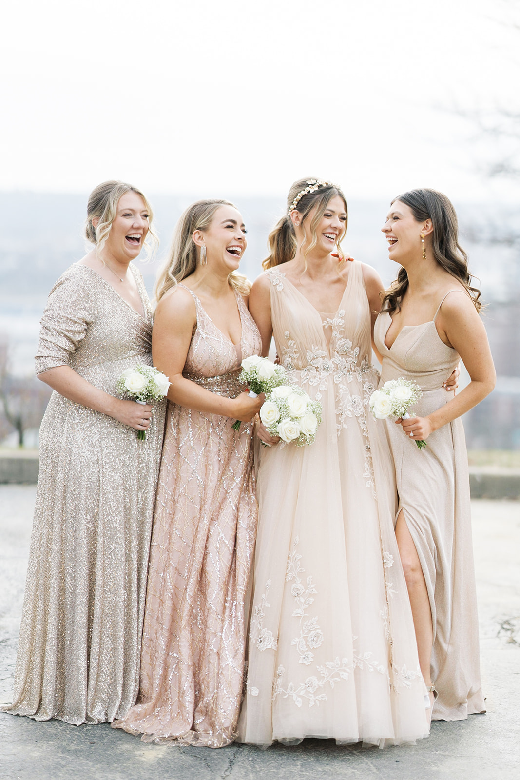 gold bridal party