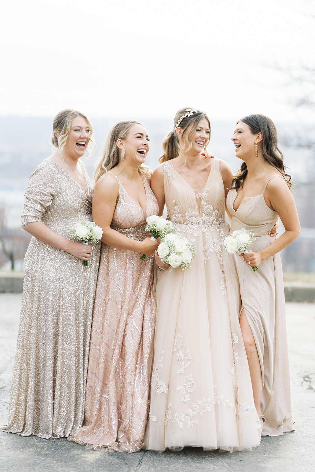 Rose gold wedding party on sale dress